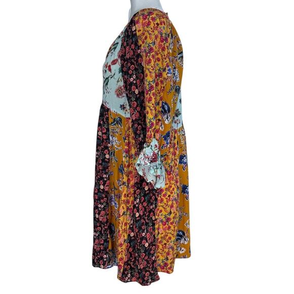 UMGEE Sunshine Honey Mixed Floral Print Babydoll Dress Sizes Medium or Large - Picture 4 of 9